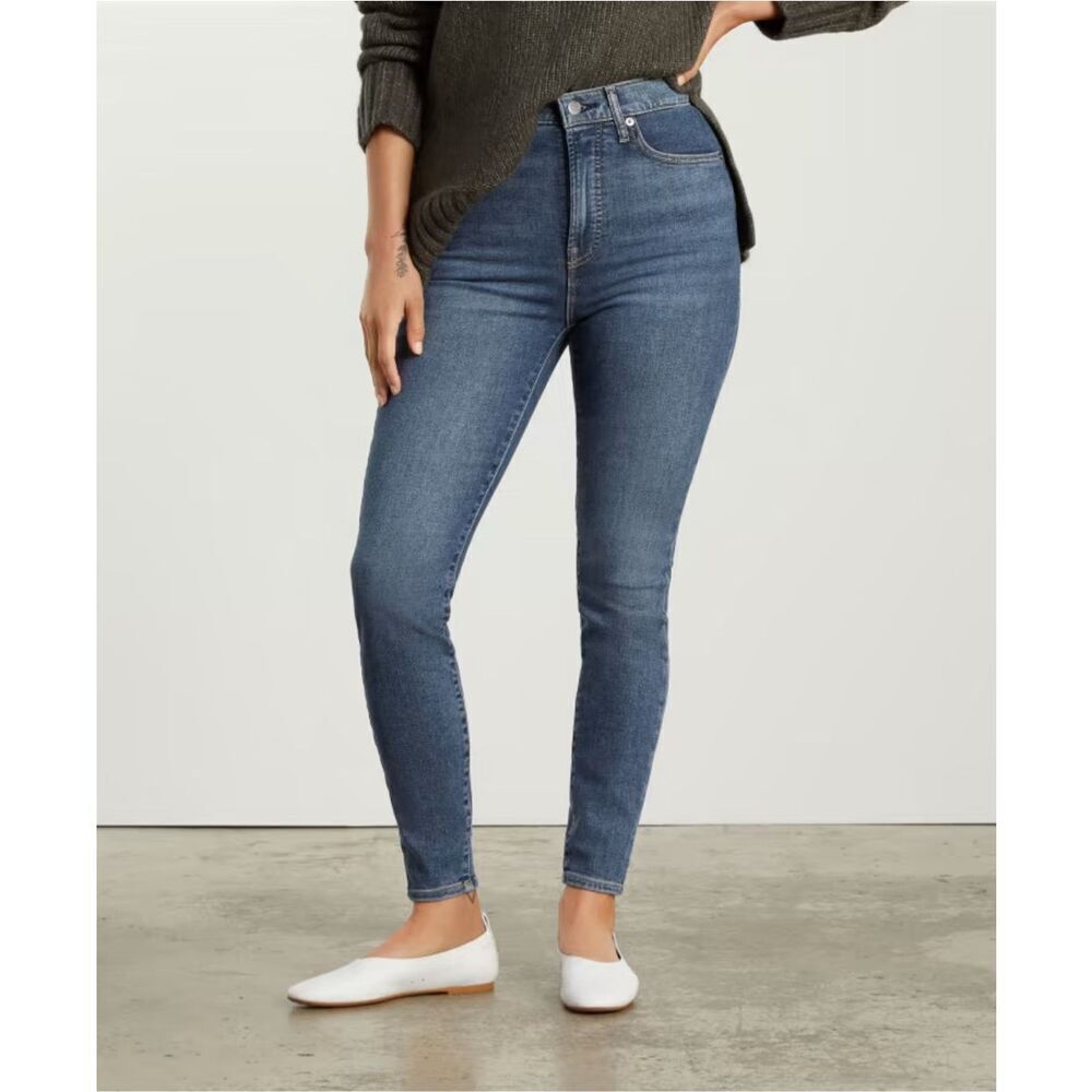 Everlane Womens The Way High Skinny Ankle Jeans Blue Denim‎ Medium Wash Size 27